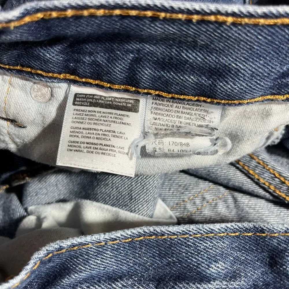 Levi's 505 Jeans Mens Size 33X30 Blue Dark Wash Denim Straight Regular Fit‎ Work